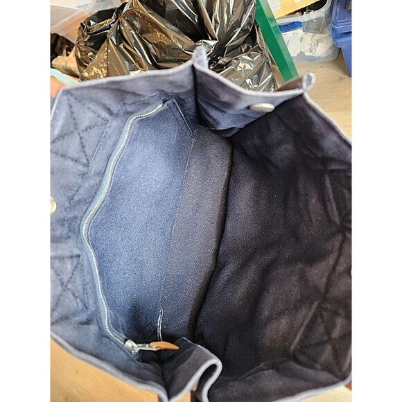 Hermes Small Fourre Tout Canvas Handbag - Blue/Rust - Picture 7 of 14